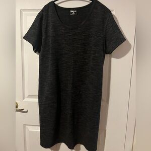 32 Degrees Cool gray, pullover fleece-lined short sleeve dress, 2 pockets